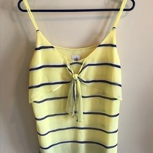 Cabi summer yellow/blue strip top - size M